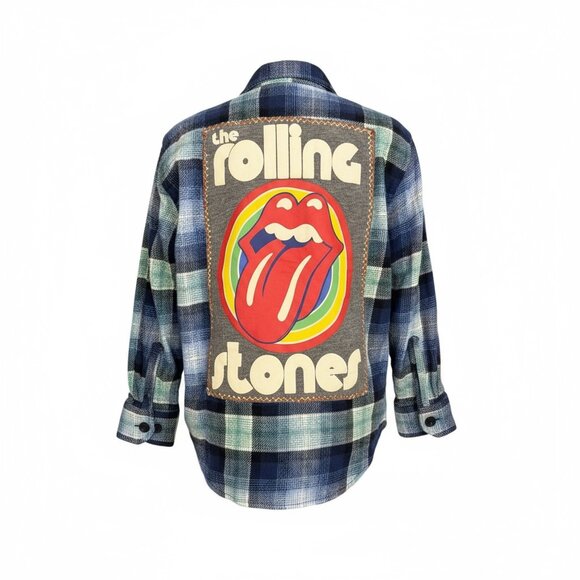 Rolling Stones Rainbow Tongue Flannel Boys 4T - Picture 1 of 3